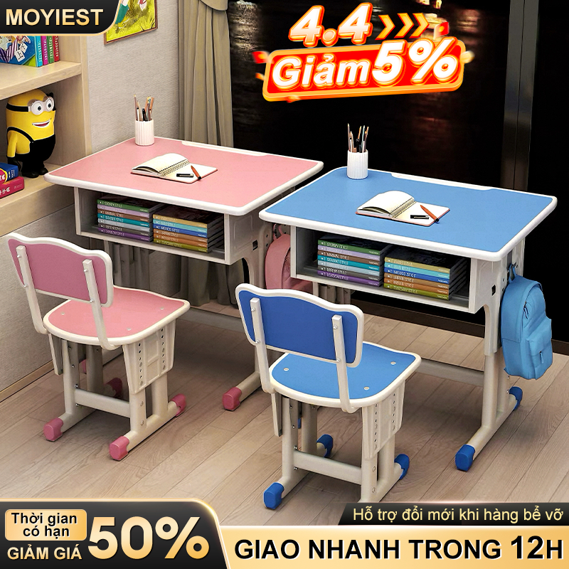 Bộ Bàn Học Sinh Thông Minh Cho Bé Có Điều Chỉnh Được Độ Cao Thấp Chống Gù Chống Cận Kèm Có Ngăn Bàn | BigBuy360 - bigbuy360.vn