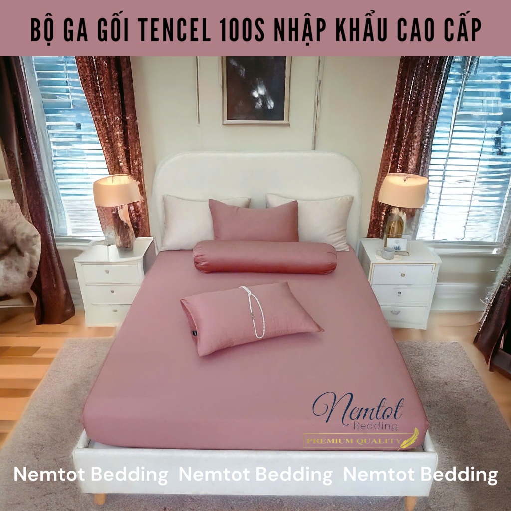 💤LỤA LYOCELL 100S💤 Bộ Ga Gối Lyocell 100s Vải Dệt 100% Từ Bột Gỗ Cây Tự Nhiên Cao Cấp_Nemtot Bedding