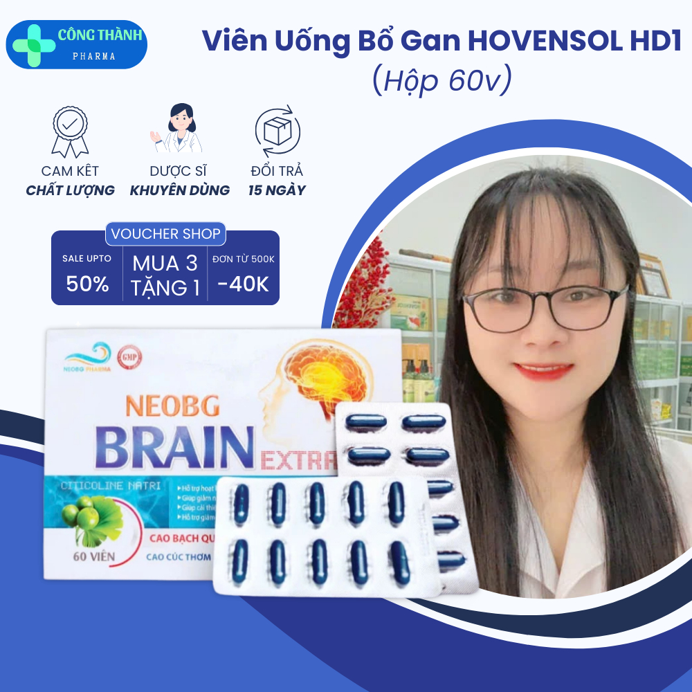 Viên Uống Bổ Não NEOBG BRAIN EXTRA Hỗ Trợ Hoạt Huyết, Tăng Cường Tuần Hoàn Máu Não