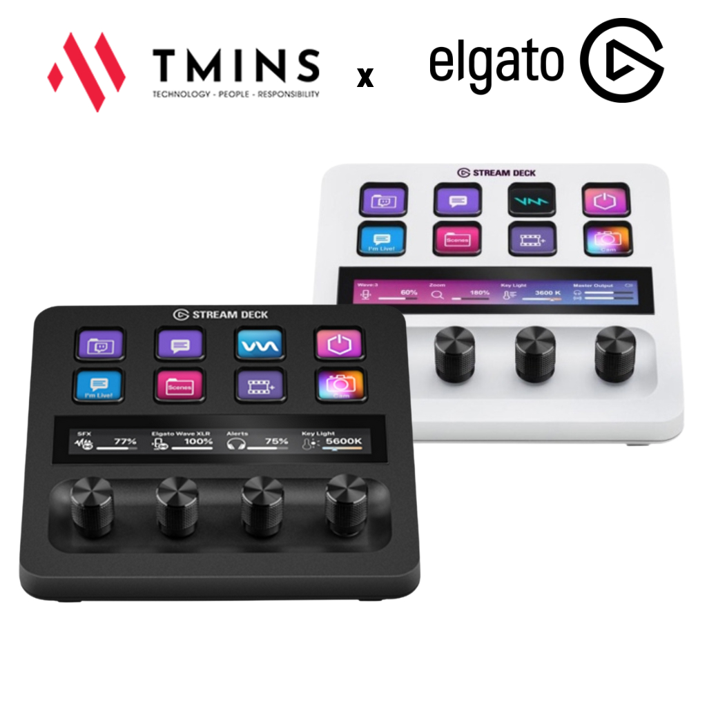 Thiết bị Stream Elgato Gaming StreamDeck+/ Stream Deck+ White 8 Phím Lập Trình Chính hãng