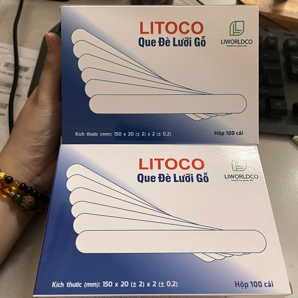Que Đè Lưỡi LITOCO  -   Gỗ Hộp 100 Que