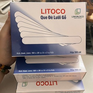 Que Đè Lưỡi LITOCO  -   Gỗ Hộp 100 Que