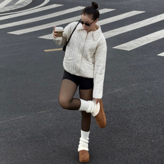 Áo khoác phao mỏng kem cổ bẻ (Có sẵn hoả tốc - Hình ảnh thật shop chụp)