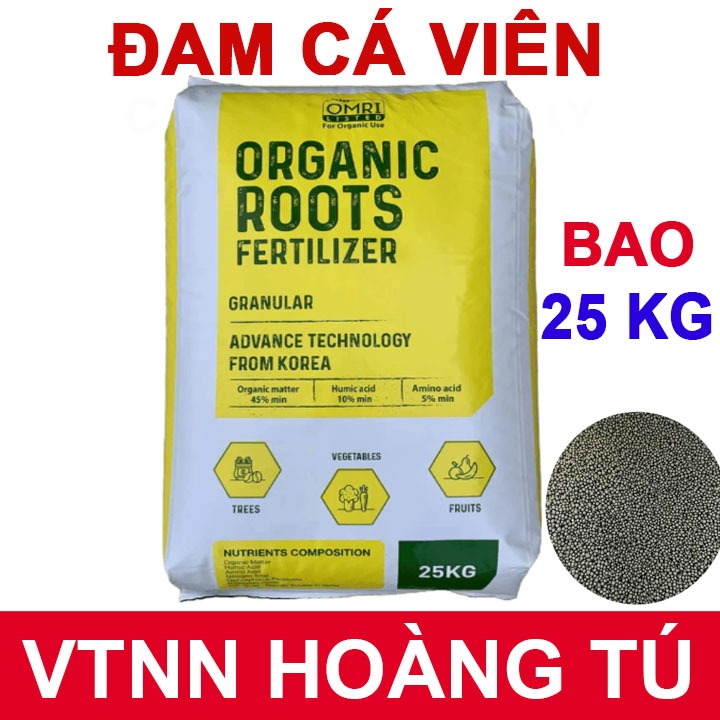 Phân Đạm Cá Hữu Cơ Humic + Amino Dạng Viên 25kg