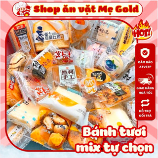 Tổng hợp bánh bông lan mix tự chọn, buffet bánh tươi ăn vặt nội địa TQ