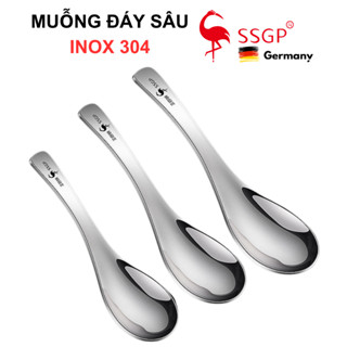 Muỗng inox 304 cao cấp đáy sâu SSGP - SS11202 Thìa inox 304, muỗng ăn cơm inox, muỗng inox nhỏ