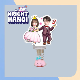 Standee lò xo lắc lư GHÉP CHIBI 2 NGƯỜI THEO YÊU CẦU đáng yêu trang trí ô tô, xe máy...