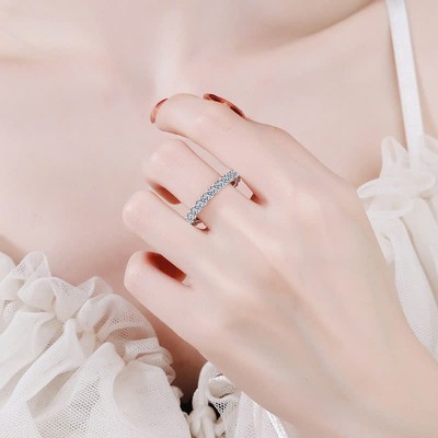 Nhẫn Bạc 925 Đính Full Đá CZ Size 2ly Xinh Xắn, Thời Trang - Ngọc Trai Trường Thịnh