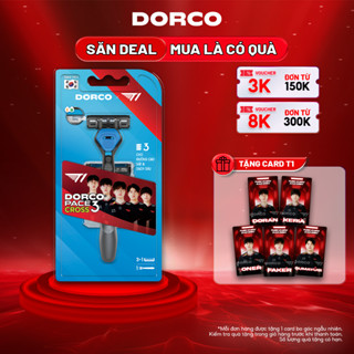 DORCO PACE 3 CROSS T1 Edition - Dao Cạo Râu Hàn Quốc 3 Lưỡi - Hộp Gồm 1 Cán và 4 Đầu Cạo