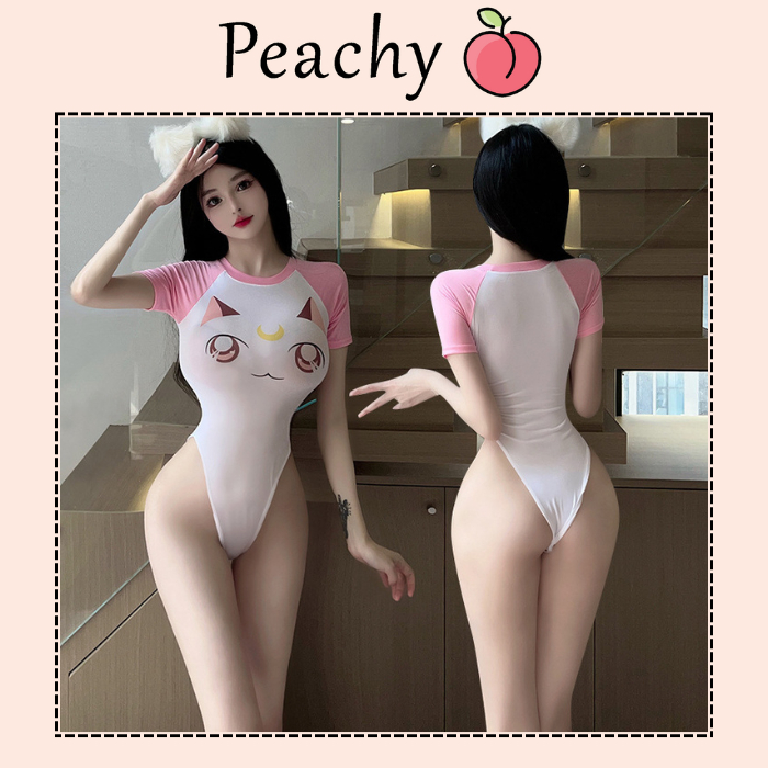 Đồ ngủ liền thân mèo hư hỏng anime đáng yêu ngọt ngào bodysuit nữ mix phối đồ siêu xinh dễ thương PE
