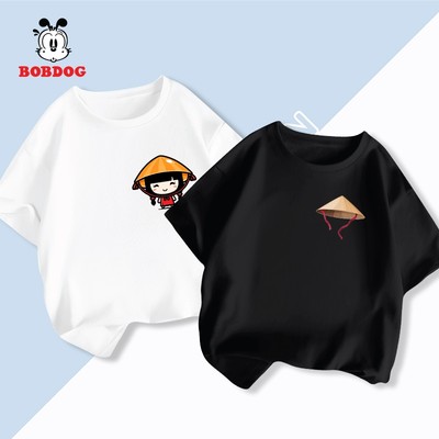 Áo thun Việt Nam cho bé BOBDOG chất liệu cotton co giãn mềm mịn in hình nón lá Việt Nam cho bé