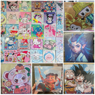 Tranh Đính Đá 20*20, Đồ Chơi Đính Đá Sanrio Kuromi Na Tra, Tranh Đính Đá Tự Làm Labubu, Kuromi, Tranh Đính Đá Baby Three