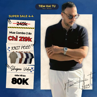 Áo Polo dệt kim TIỆM HẢI TÚ áo polo len dệt kim nam VNXK, tay ngắn POLO KNIT- PL01