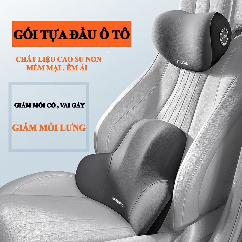 Gối Đầu Tựa Lưng Ô Tô AWESOME Cao Su Non,Gối Kê Tựa Cổ và Lưng Ngồi Ghế Ô Tô Văn Phòng Chống mỏi