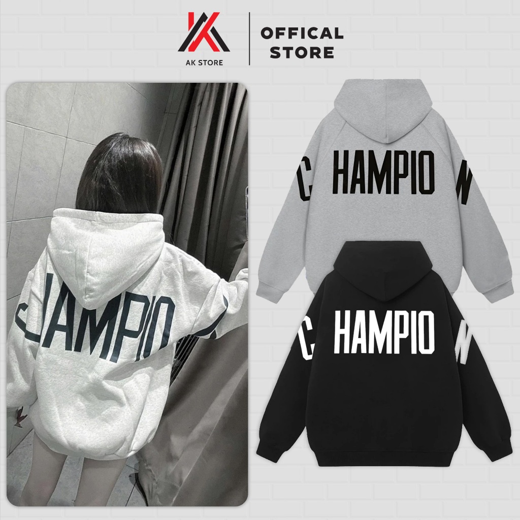 Áo Khoác Hoodie Champion In Hình Siêu Chất Rõ Nét, Áo Hoodie Nam Nữ, Vải Nỉ Bông Dày Mịn AK Store