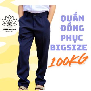 Quần đồng phục học sinh cao cấp có BIG SIZE 110kg - Quần tây nam xanh đen, đen  - NH BIG SIZE SHOP