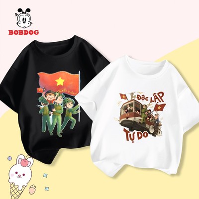 Áo thun cho bé BOBDOG áo phông chất liệu cotton co giãn thoáng mát in hình độc lập tự do cho bé 2/9