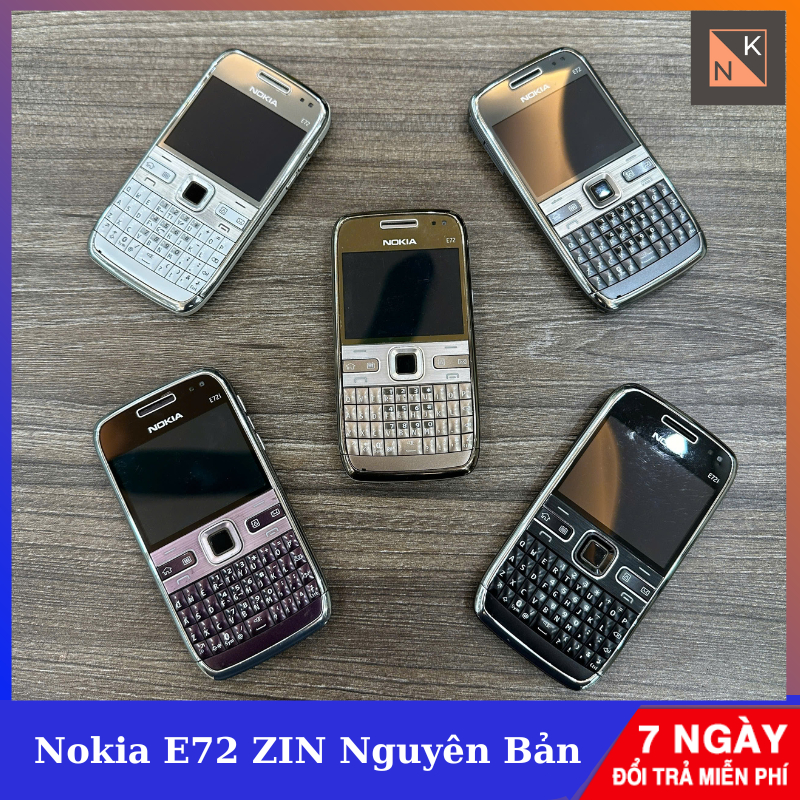 Điện thoại sưu tầm E72 Vỏ Zin Cũ Nguyên Bản 85% | Có 3G, Wifi, Pin, Sạc & Tặng kèm thẻ nhớ