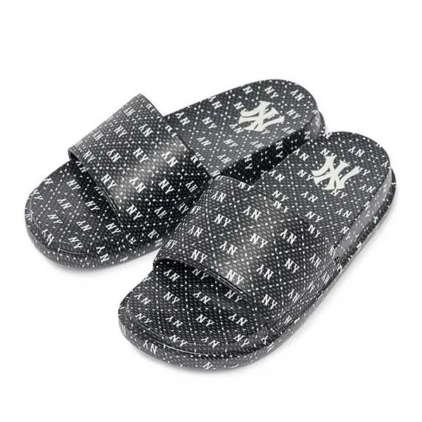 [CHÍNH HÃNG] Dép MLB - DIA MONOGRAM - ĐEN - CODE: 3ALPCDM33