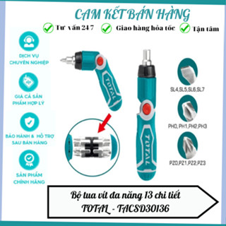 [ Loại xài cơ không phải xài pin ] Bộ tua vít đa năng 13 chi tiết TOTAL TACSD30136 mũi vít CR-V