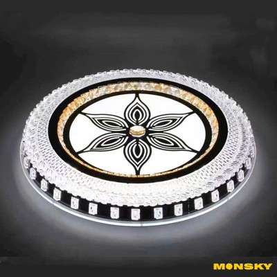 Đèn ốp trần MONSKY THRES 50cm kiểu dáng hiện đại dùng bóng LED ánh sáng 3 màu chuyên dụng