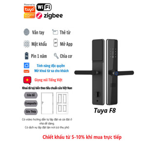 Khóa vân tay Tuya Wifi / Zigbee cửa gỗ, nhôm, nhựa, sắt... mật khẩu điện tử chống trộm khóa thông minh kỹ thuật số