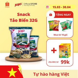Bánh Snack JOJO Vị Tảo Biển Loại 32G (Tặng gói Đậu 30G và Sanck Cua 29G)