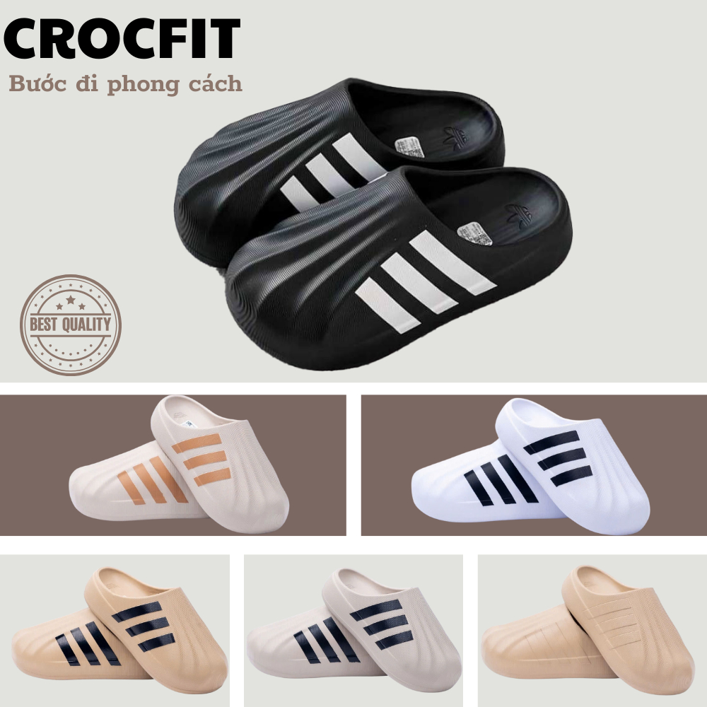 Dép Sục Das Đen Đẹp, Dép Sụt Nam Ad_di_das Cao Cấp,  Xục Ad..didas Cao Cấp Đế Cao - Crocfit