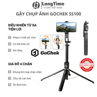 Gậy chụp ảnh 4 chân tripod / selfi Gochek SS100 có điều khiển cầm tay từ xa bluetooth đa năng 3 trong 1 dài 2m2 cao cấp