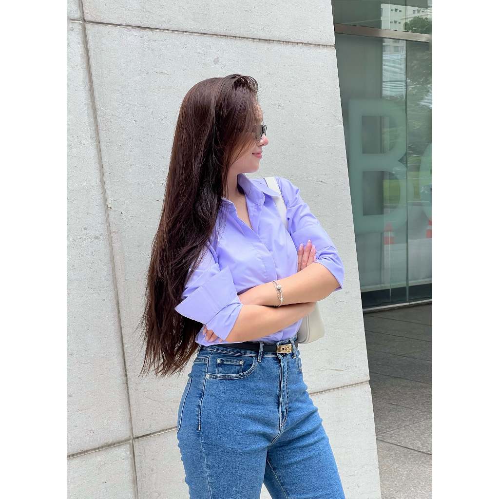 [Walenty] Áo sơ mi dài tay form suông (tổng hợp màu) chất liệu cao cấp, giấu cúc, công sở trẻ trung | BigBuy360 - bigbuy360.vn
