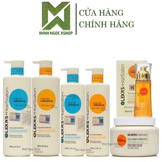 Combo dầu gội xả, kem ủ tóc, dầu dưỡng phục hồi chống rụng Olexrs Hair Salon Collagen 80ml - 500ml - 960ml