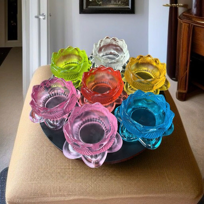Đế Nến Hoa Sen, Chân Nến, Đèn Cầy, Nhiều Màu Sắc Thờ Cúng, Decor Trang Trí (03)