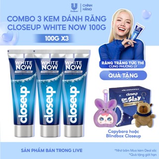 [LIVE] Combo 3/6 Kem đánh răng Closeup White Now - Trắng Bật Tông 3X từ Công nghệ Ánh sáng Xanh 100g/tuýp