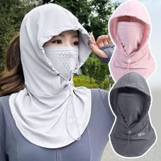 Mũ Vải Lụa Mát Chống Nắng Kèm Khẩu Trang Có Lỗ Thoáng