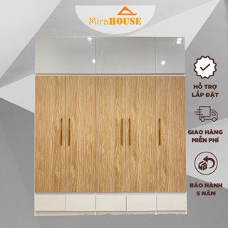 Tủ Nhựa Đài Loan 5 Cánh - Tủ Đựng Quần Áo MIRA HOUSE Cao 2m4 dài 2m02 sâu bì 47cm, LẮP ĐẶT TẠI NHÀ