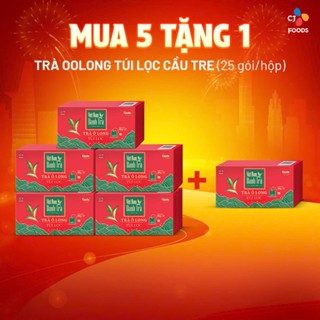 [Mua 5 tặng 1] Trà Oolong Túi Lọc Cầu Tre - 1 hộp (25 gói) / 3 hộp (75 gói) (Trà túi lọc o long/ô long pha chế)
