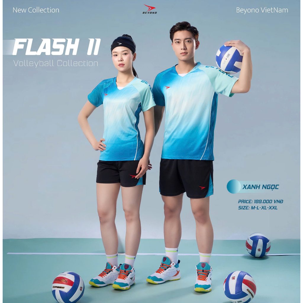 Bộ đồ thể thao, Quần áo bóng chuyền Beyono Flash II thoáng mát, thấm hút mồ hôi
