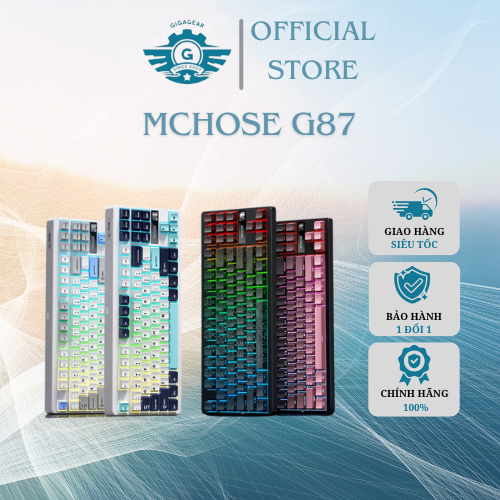Bàn Phím Cơ Không Dây Mchose G87 – 3 Mode, RGB, Hotswap, Layout TKL, Núm Xoay, Mạch Xuôi