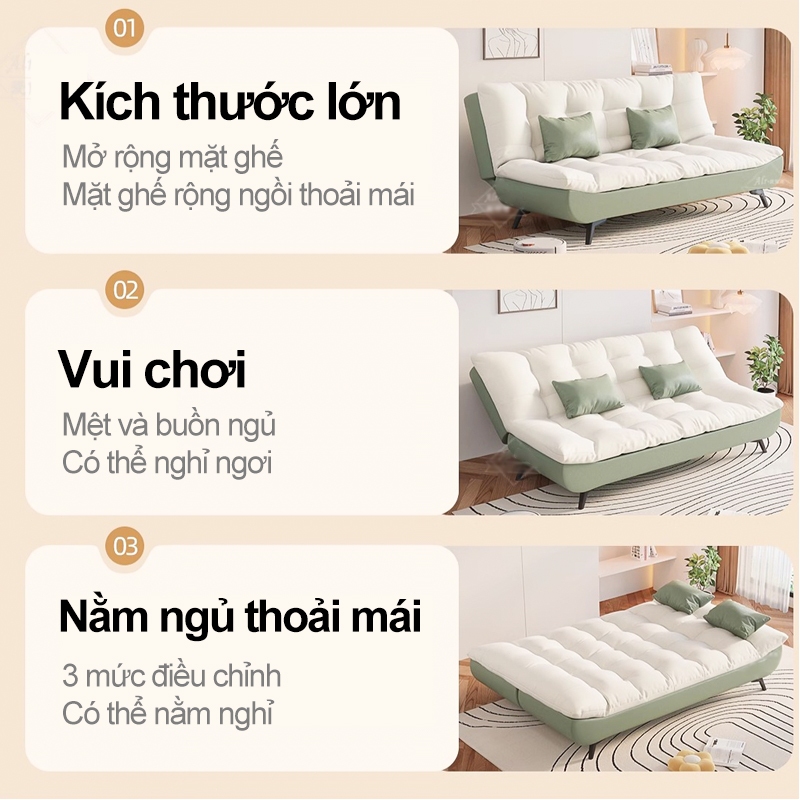 MY Giường sofa đa năng gấp gọn ghế sofa phòng khách- Sofa Giường Gấp Thông Minh Cao Cấp1m5 , 1m8 | BigBuy360 - bigbuy360.vn