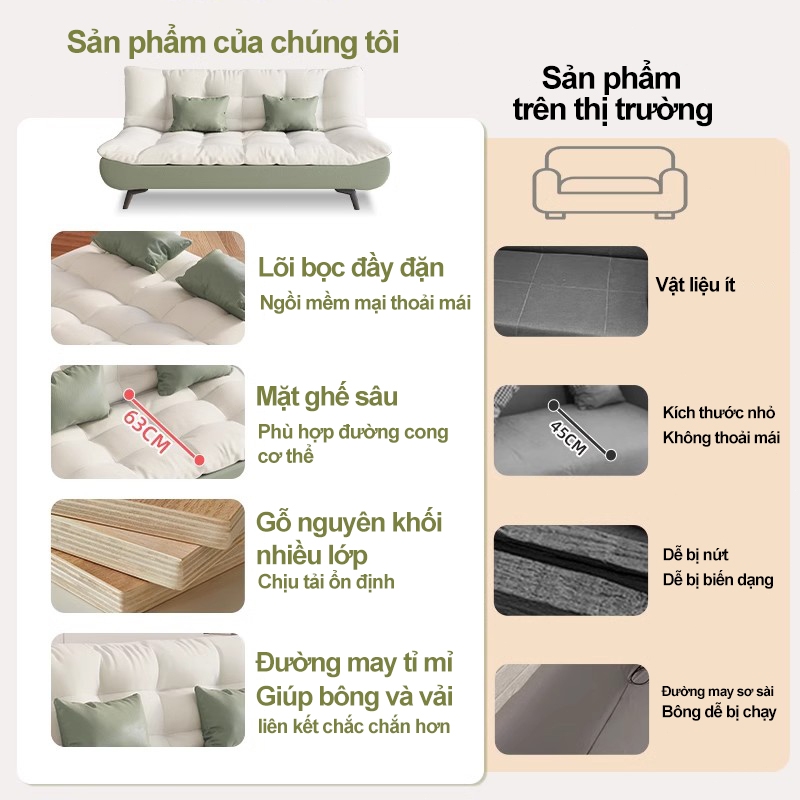 MY Giường sofa đa năng gấp gọn ghế sofa phòng khách- Sofa Giường Gấp Thông Minh Cao Cấp1m5 , 1m8 | BigBuy360 - bigbuy360.vn