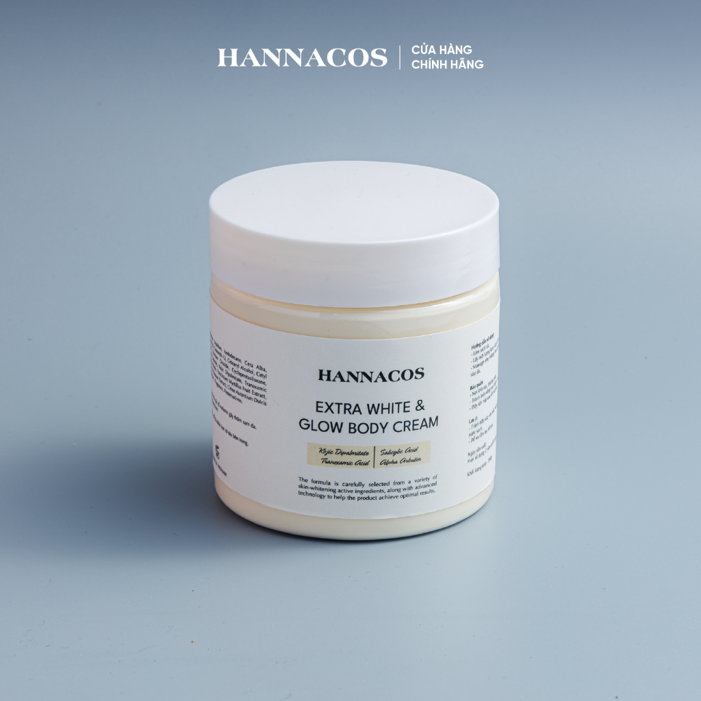 Kem Body Dưỡng Trắng Da Hannacos - Kem Dưỡng Ẩm Body Dưỡng Thể Trắng Da Toàn Thân - Kem Body Cốt Dẻo