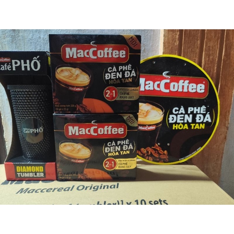 Combo mua  2 Cà Phê Đen Đá MacCoffee tặng ly Cà Phê Phố