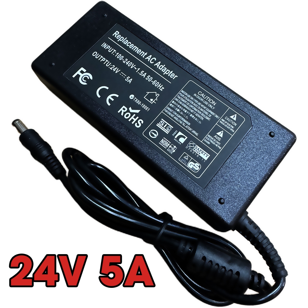 Nguồn adapter 24V - 5A | Hàng công suất chuẩn | Cam kết Giống ảnh | Đẹp tuyệt vời