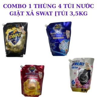  combo 4 túi nước giặt xả swat   túi 3,5kg * 4   