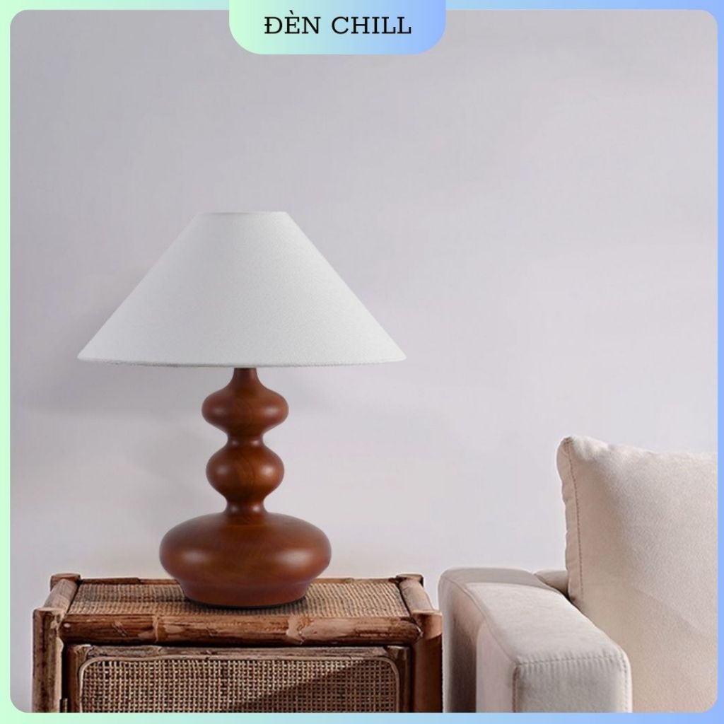 Đèn Chill Đèn ngủ để bàn đế gỗ đèn ngủ phong cách bắc âu đèn bàn trang trí phòng ngủ deco phòng khác