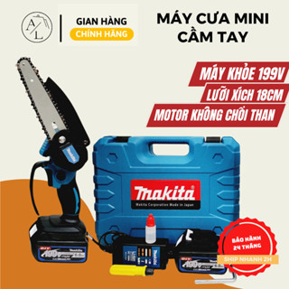 Máy cưa xích cầm tay mini, Lam xích dài 18cm , lõi đồng 100%