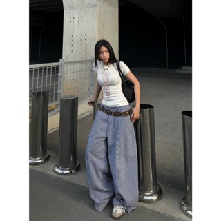 Quần kẻ sọc ống rộng Striped Kaki, quần dài ống suông Kaki Premium Migcool