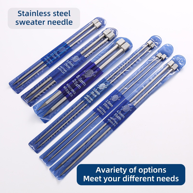 Kim đan len bằng thép - dài 25cm đan khăn mũ áo len