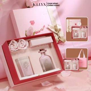  Hộp Quà Tinh Dầu Thơm Nến Thơm Hương Hoa Hồng KALYX Set quà tặng FULLBOX kèm túi quà cao cấp 
