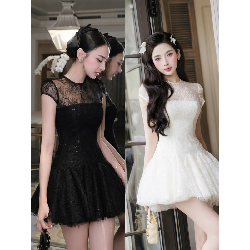 [MMUSE STORE] VIDEO - Đầm ren tay con tùng xoè siêu xinh